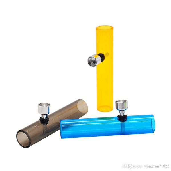 Atacado barato Acrílico plástico Hand Pipes Protable Steamroller pipe para fumar tabaco cigarro erva seca pipe frete grátis