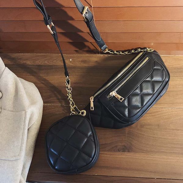

женщина грудь сумка леди искусственная кожа цепь desingn crossbody плечо сумка женская дорожные сумки поясная сумка