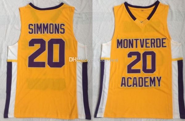 

high school ben 20 simmons jersey men montverde academy eagles basketball ben 25 simmons college jerseys yellow purple white, Black;red