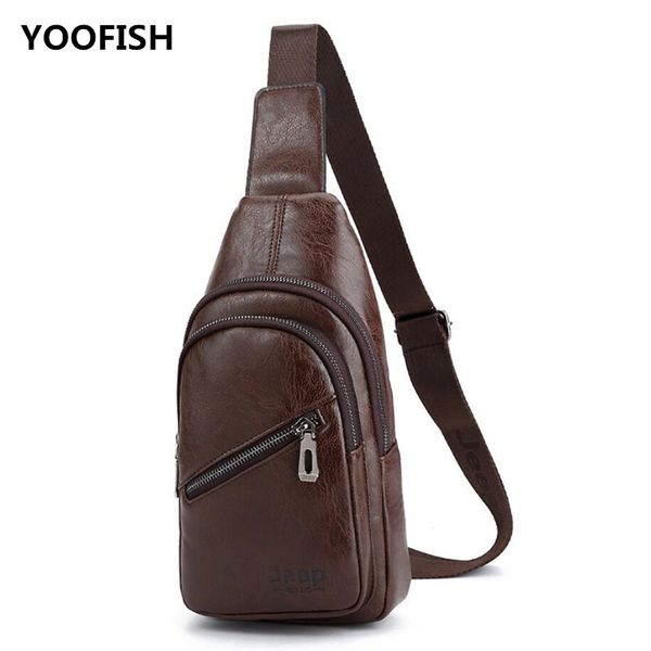 

men's chest bag fashion cross-body bag pu outdoor leisure shoulder black/brown/coffee xz-096