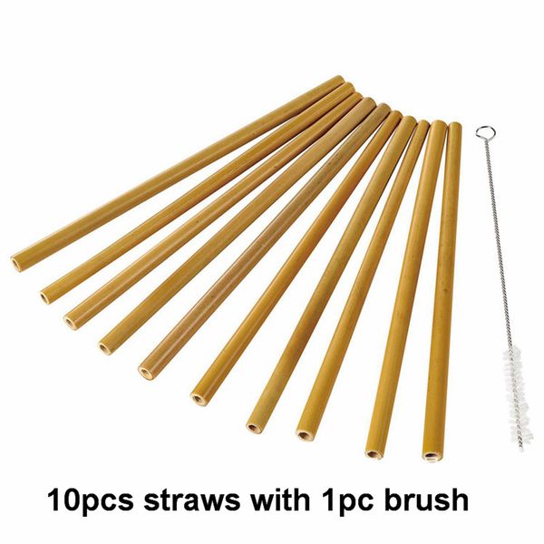 

10pcs/set length-20cm bamboo reusable straw organic bamboo drinking straw natural wood straws for party birthday wedding