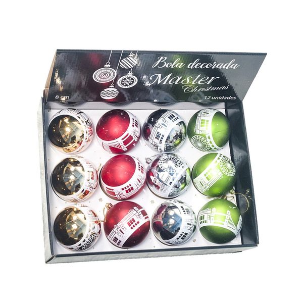 

8cm christmas balls print balls pendant christmas tree decorations display festival decoration