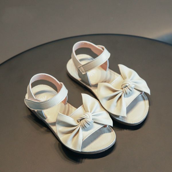 

children's shoes for girls sandals 2020 summer new cute big bow toddler sandals korean-style student beach shoes flat heels, Black;red