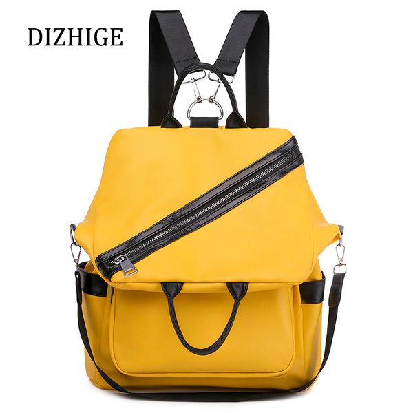 

designer multifunctional backpacks women pu leather shoulder bag yellow patchwork school bags for teenage girls mochila feminina