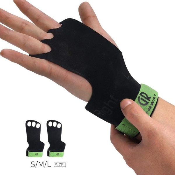 

gr treat leather gymnastic grips 3 hole hand grips for pull-ups/weight lifting/chin-ups training
