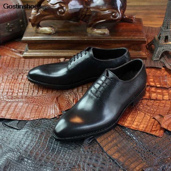 

goodyear handmade genuine leather carved cow leather business custom-made calfskin sole custom, Black