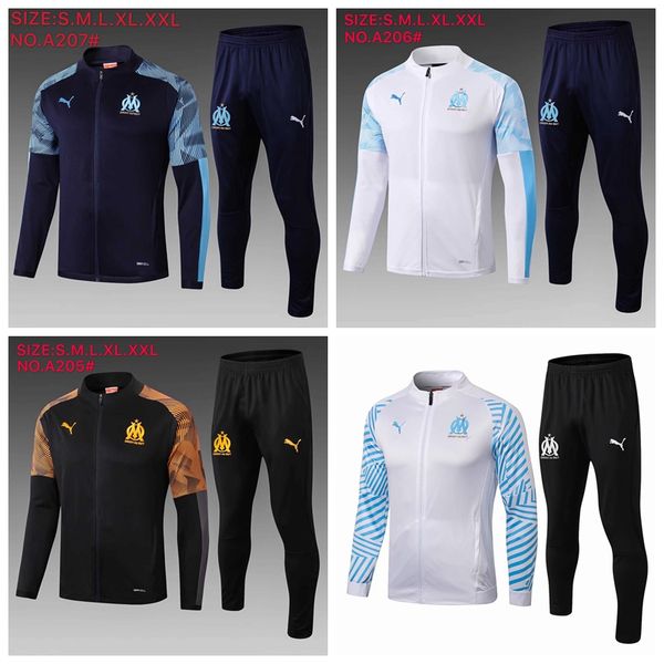 

survetement marseille tracksuit maillot de foot 2019/20 om capuche olympique de marseille hoodie jacket thauvin soccer tracksuit, Gray;blue