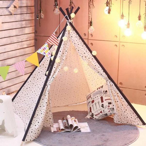 

1.35/1.65m portable children's tents play house kids cotton canvas play tent wigwam child little teepee room decoration