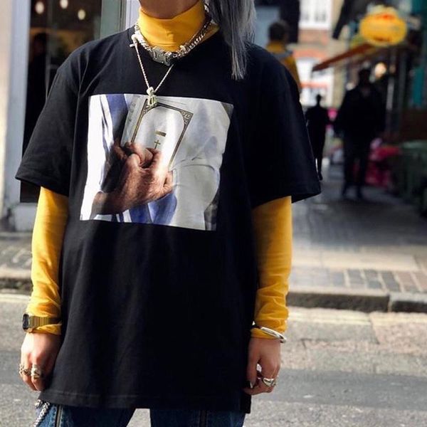 

19fw коробка логотип библия tee круглый вырез мода короткие рукава мужчины женщины пара лето повседневная простой хип-хоп улица скейтборд фу, White;black