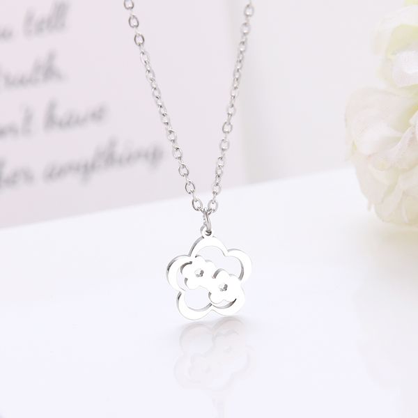 

jewelry stainless steel necklaces for women fashion flower gold and silver color necklace engagement jewelry female's bridal
