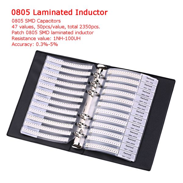 

professional sample book 0201 0402 0603 0805 capacitor chip resistor kit smd smt chip resistor laminated inductor