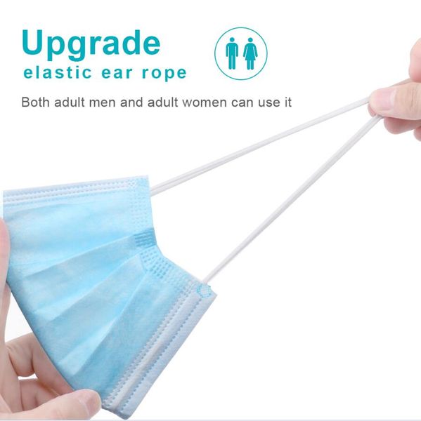 

disposable face masks thick 3-layer disposable dust-proof breathable elastic earloop face mask comfortable sanitary home protection masks