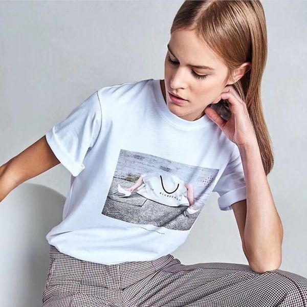 

18ss victoria beckham the 10th anniversary limited commemorative summer women's t-shirt p printing fashion girl tee hftttx013, White