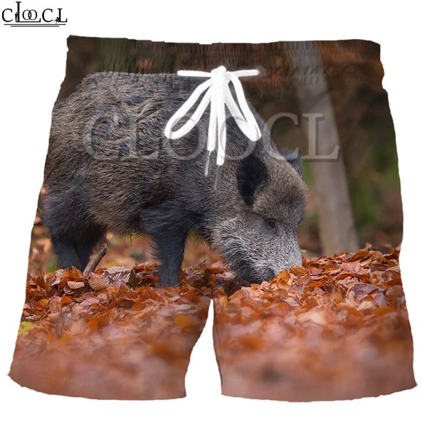 

cloocl new wild animal wild boar men shorts 3d print fashionable 2020 new summer leisure hip hop sport shorts, White;black