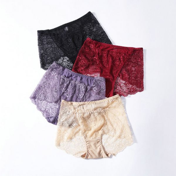 

xia xinpin lace panties feel hollow temptation hips breathable cotton file in the waist ladies briefs, Black;pink