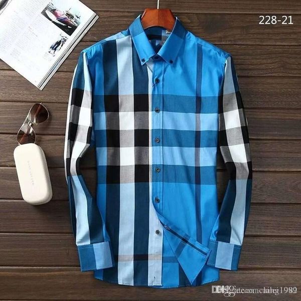 

men's long sleeved plaid shirt 2018 men's casual fashion brand, design and printing hip-hop crime skull medusa ,m5500, White;black