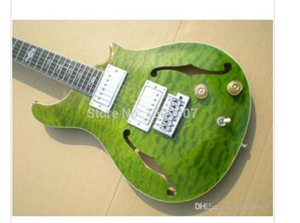 

: electric guitar musical instrument guitar, green burst f hole, high quality