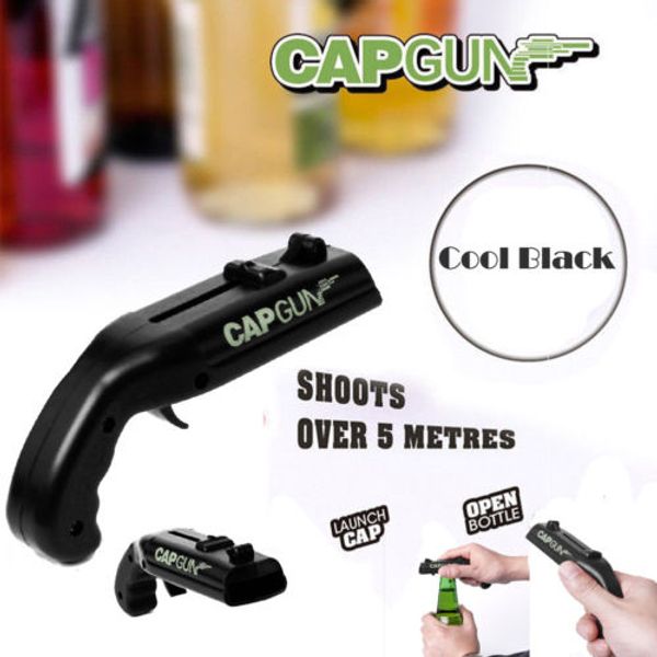 

Black Cap Gun Launcher Shooter Bottle Opener Beer Opener