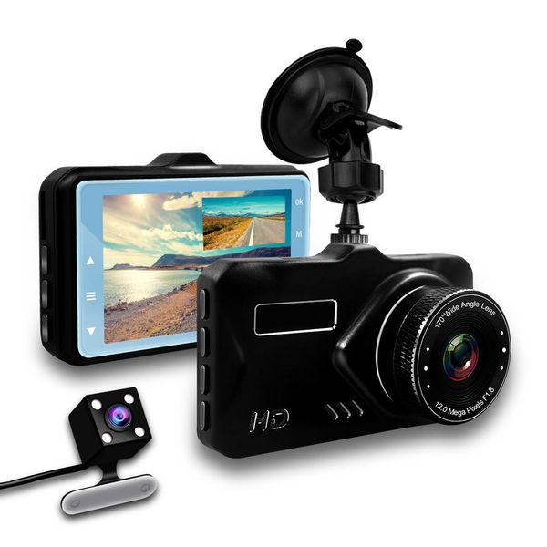 

car dvr camera dual lens video recorder 3 inch full hd 1080p loop recording dashcam registrar night vision g-sensor dash cam