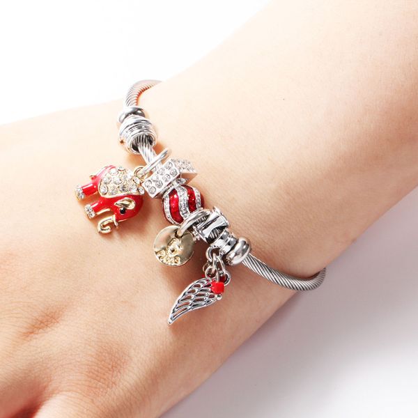 

new cute elephant stainless steel bracelet adjustable simple luxury leaves ladies bracelet fashion romantic temperament, Black