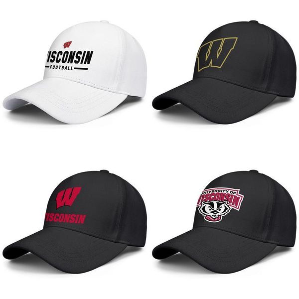 

wisconsin badgers football logo mens and womens adjustable trucker cap fitted fashion baseball cute stylish baseballhats gold mesh, Blue;gray