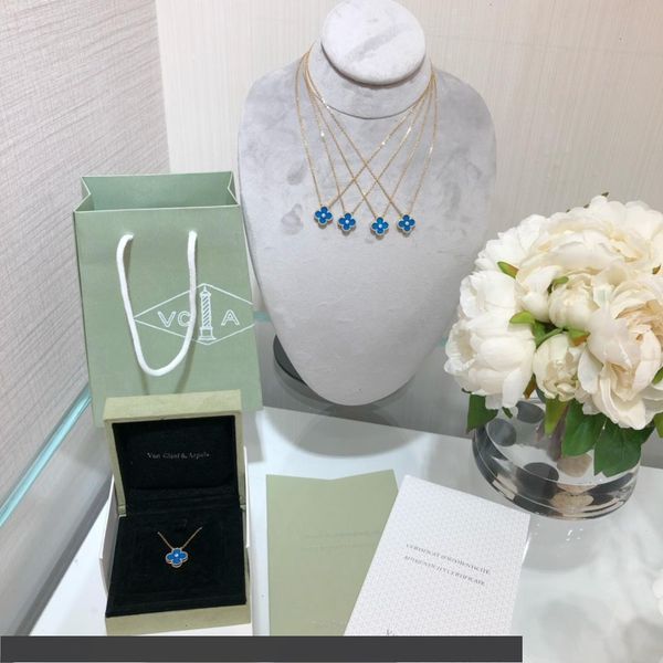 

women pendant necklace new accessories with high-end gift box wsj032 blue flower clavicle chain, Silver