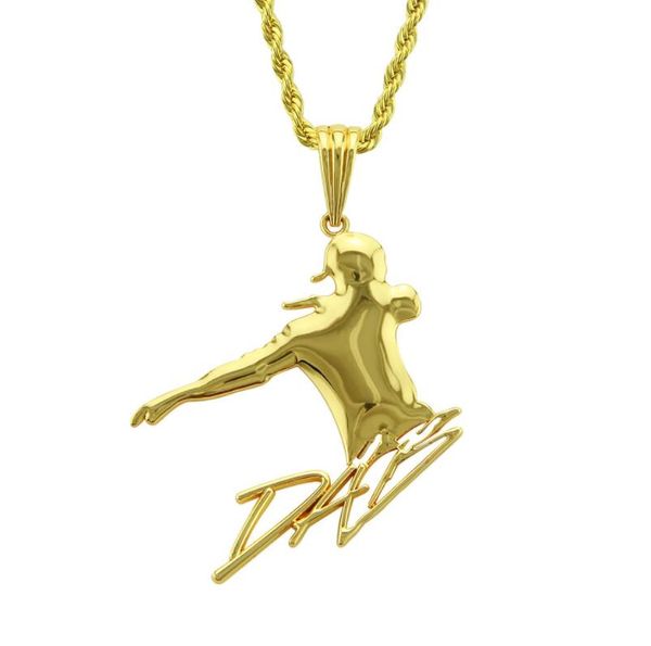 

hip hop dancer letter pendant necklaces for men women mens pendants gold silver chain necklace jewelry gift