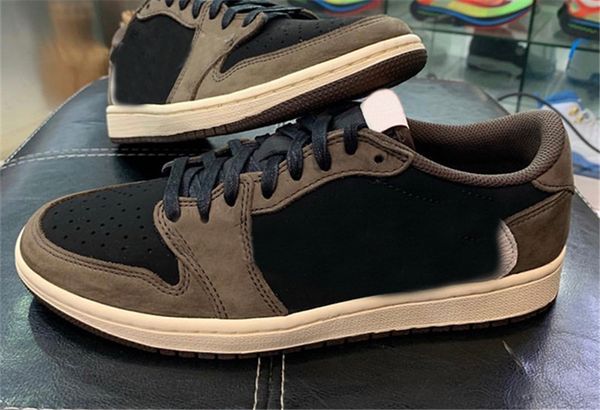 

2019 authentic travi cott x 1 low og p t cq4277 001 1 brown uede black white ba ketball hoe port neaker with original box