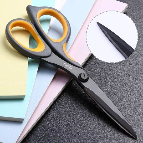 

deli scissors e6027 teflon coated soft-touch 175mm 6-4/5 inch home office scissor hand craft scissors stationery