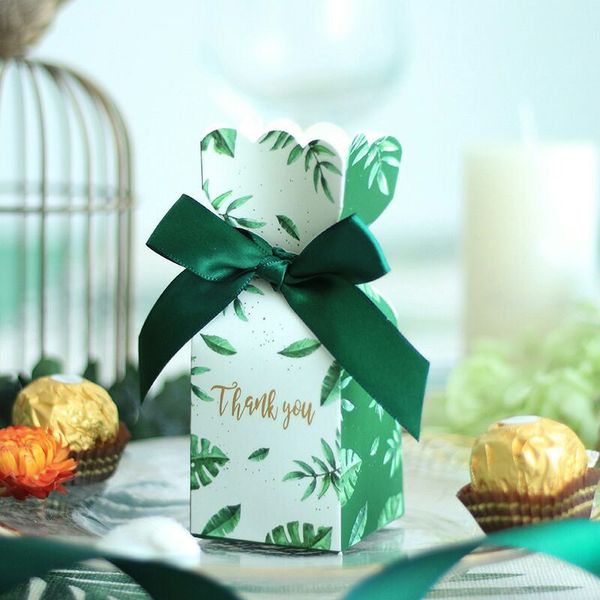 

birthday party christmas supplies wedding favor gift decoration green paper candy boxes gift bag wedding box baby favor