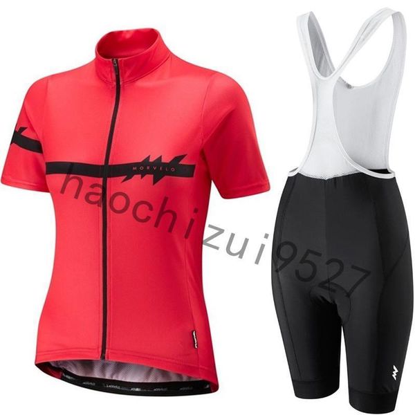

2020 women morvelo new cycling jersey set ropa ciclismo mujer pro mountain bike bicicleta short sleeve summer breathable cycling clothing, Black;red