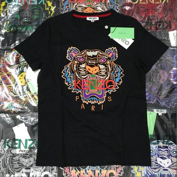 

New hirt 2019 ummer de igner t hirt for men top tiger head letter embroidery t hirt men clothing brand hort leeve t hirt women top