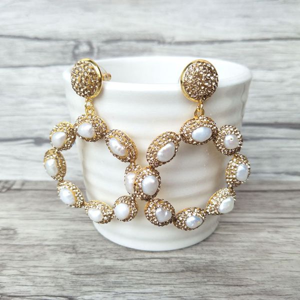 

1/5 pairs gorgeous flower vintage pendants,water drop pave rhinestone crystal pearl charm bohemian style women earrings er630, Silver