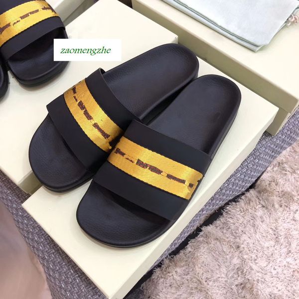 

summer off casual shoes indoor beach slippers white printing lovers slippers with box, Black