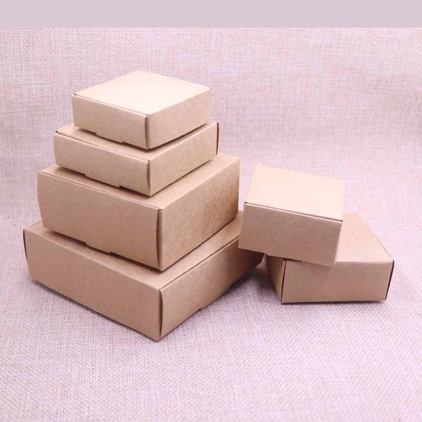 

20pcs new diy kraft paper box gift box for wedding favors birthday party candy cookies christmas party gift ideas