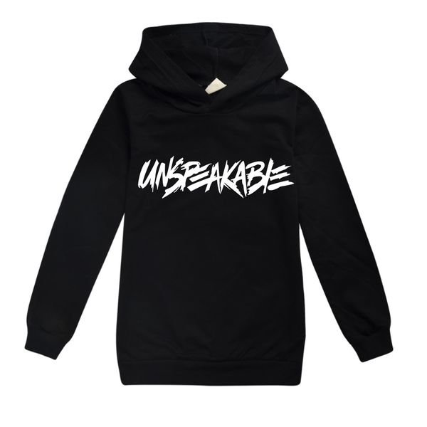 

2-13y unspeakable kids hoodies t-shirts children cotton hooded sweatshirt cartoon boys girls casual pullover tees, Black
