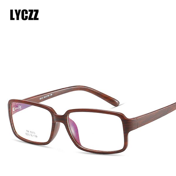 

lyczz full rim big eyeglasses frame ultralight eyewear men opitcal anti radiation blue light glasses frame with clear lens tr90, Black