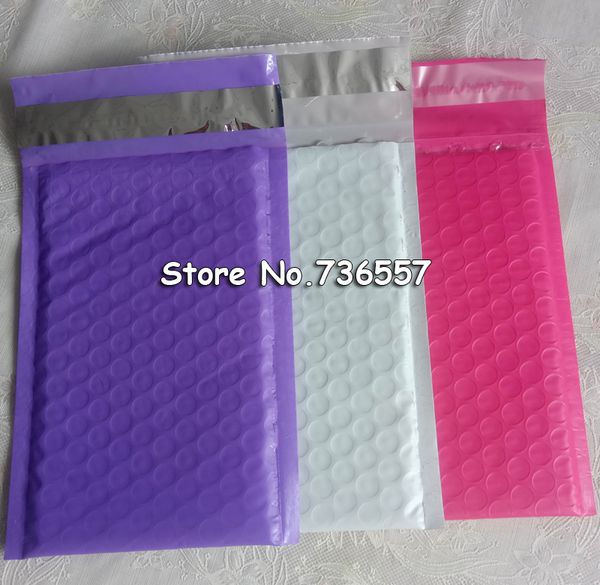 

50pcs #000 poly bubble mailers 4x7 inch/115*180mm bubble envelopes purple lined poly mailer pink white black bags