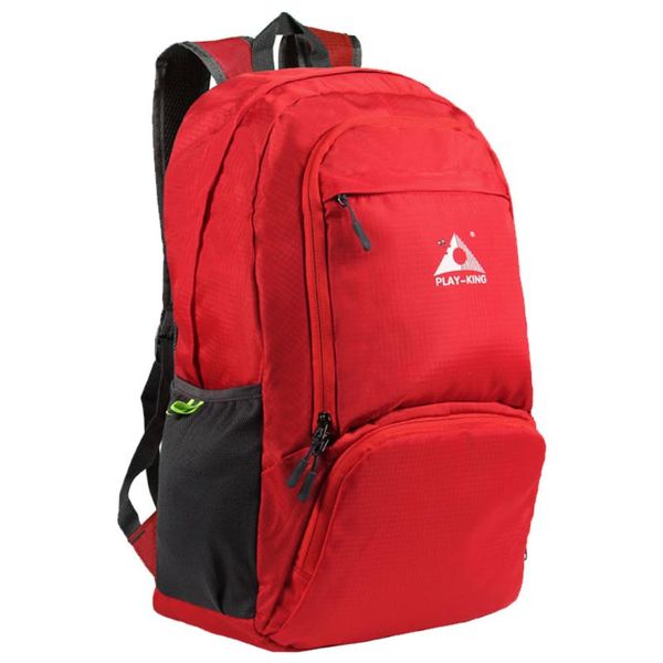 

men women outdoor travel lightweight foldable double zipper gym 30l camping sports hiking reflective backpack adjustable strap