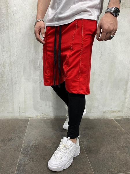 

мужские спортивные шорты мужские спортивные шорты muscle fitness shorts европа и америка двухслойный hip hop homme pantlones, White;black