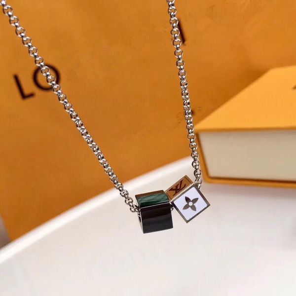 

De igner branded new arrival woman enamel tainle teel double lucky dice pendant hell necklace drift bottle men jewelry whole ale gift, Silver