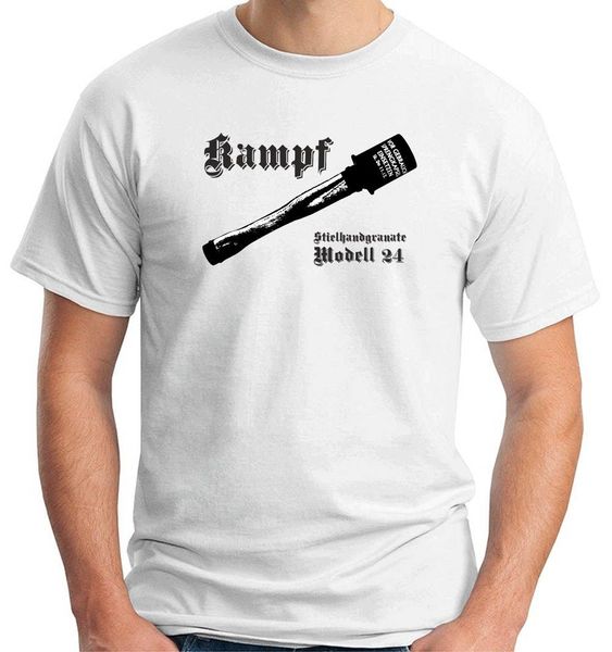 

2019 men's funny maglia maglietta t-shirt uomo germania granata bomba guerra tee shirt, White;black