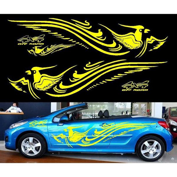 

2pcs/set phoenix car art stickers whole body vinyl decals detor