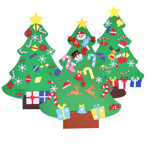 

diy войлок рождественская елка установить с съемные украшения детский подарок xmas декор стены новогодние украшения