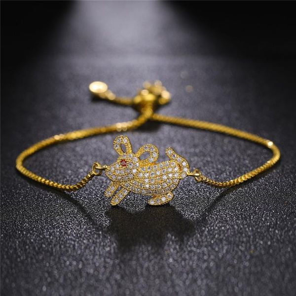 

juwang new fashion zirconia pave setting charm bracelet bangles adjustable chain bracelets for woman gifts diy jewelry, Black