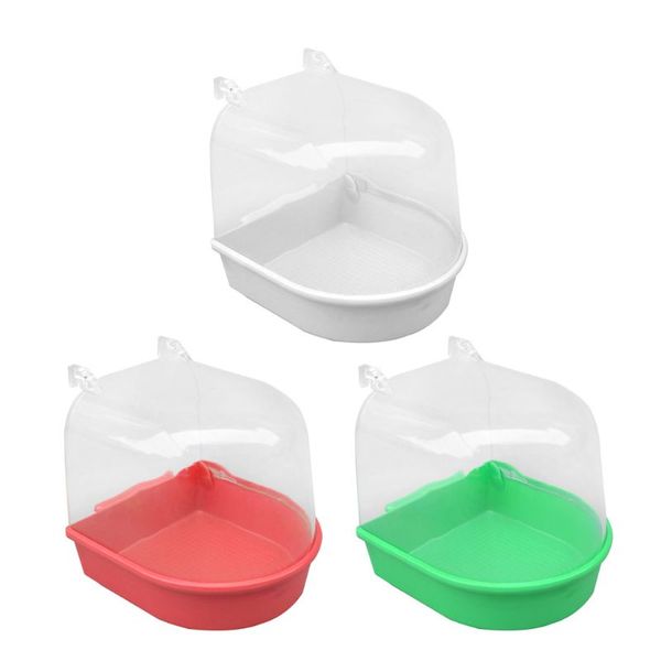 

plastic hanging bathtub high transparent bird bathing tub for parrots birds