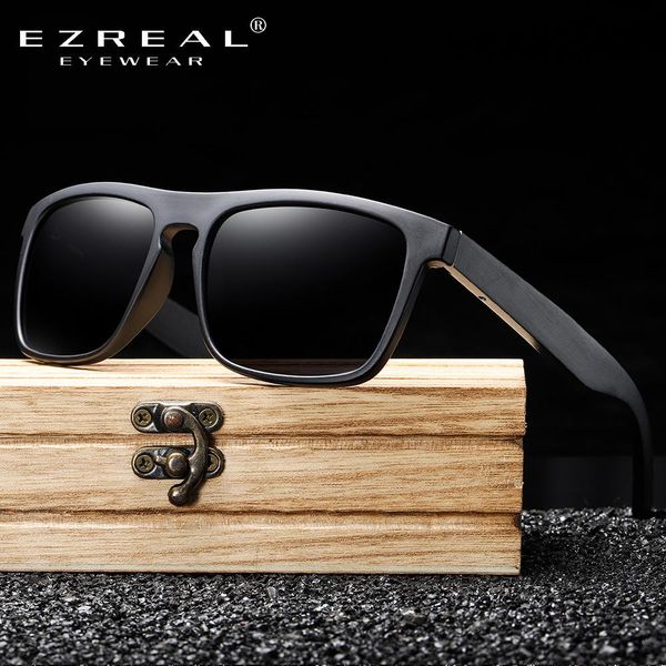 

ezreal new arrivals black wooden polarized sunglasses for men bamboo sunglasses red uv400 lenses fashion driving shades s5523 ckmhj