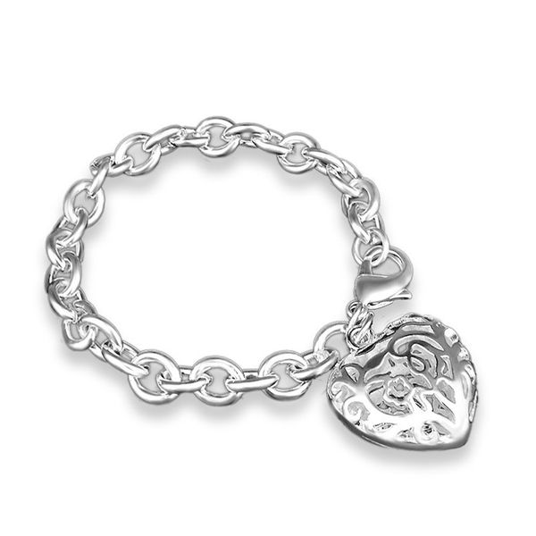 

fashion valentine's day gift silver color bracelets heart hollow out bracelet for women jewelry new hot, Golden;silver