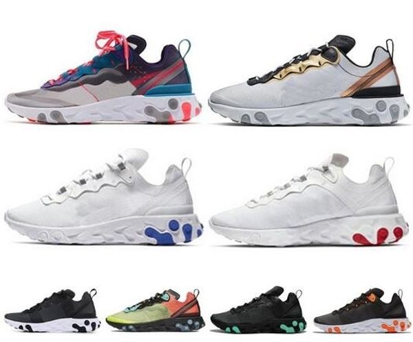 

2019 react element 87 volt 55 game royal taped seams running shoes for women men 55s blue chill trainer 87s sail sports sneakers