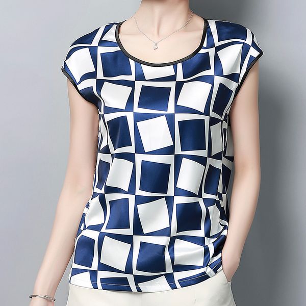 

women's blouses & shirts summer womens satin blouse o-neck sleeveless korea office lady shirt striped plus size clothes for women 2021, White